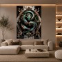 Smaragdschlange im Barockrahmen – Luxus Wandbild oder Fine Art Print