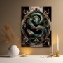 Smaragdschlange im Barockrahmen – Luxus Wandbild oder Fine Art Print