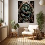 Smaragdschlange im Barockrahmen – Luxus Wandbild oder Fine Art Print