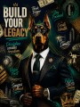 Build Your Legacy – Modernes Wandbild oder Fine Art Print mit Dobermann im Business-Look