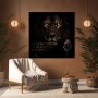 Schwarzer Löwe mit Luxus-Uhr – Designer Wandbild oder Fine Art Print