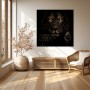 Schwarzer Löwe mit Luxus-Uhr – Designer Wandbild oder Fine Art Print