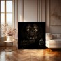 Schwarzer Löwe mit Luxus-Uhr – Designer Wandbild oder Fine Art Print