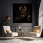 Schwarzer Löwe mit Luxus-Uhr – Designer Wandbild oder Fine Art Print