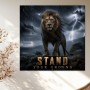 Stand Your Ground Löwe im Sturm – Modernes Wandbild oder Leinwandbild