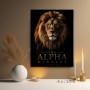 Majestätischer Löwe – Luxus Wandbild oder Fine Art Print mit Alpha Mindset Typografie