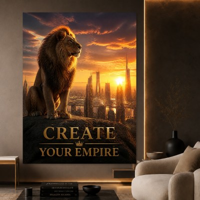 Create Your Empire Löwe – Modernes Wandbild oder Leinwandbild
