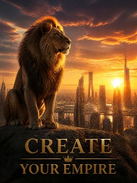 Create Your Empire Löwe – Modernes Wandbild oder Leinwandbild
