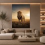 Majestätischer Löwe in der Savanne – Leinwandbild oder Acrylbild mit Motivationsspruch