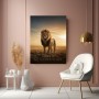 Majestätischer Löwe in der Savanne – Leinwandbild oder Acrylbild mit Motivationsspruch