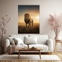 Majestätischer Löwe in der Savanne – Leinwandbild oder Acrylbild mit Motivationsspruch