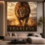 Fearless Löwe – Modernes Wandbild oder Leinwandbild in Goldbraun