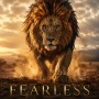 Fearless Löwe – Modernes Wandbild oder Leinwandbild in Goldbraun