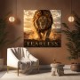 Fearless Löwe – Modernes Wandbild oder Leinwandbild in Goldbraun