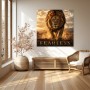 Fearless Löwe – Modernes Wandbild oder Leinwandbild in Goldbraun