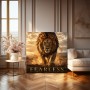 Fearless Löwe – Modernes Wandbild oder Leinwandbild in Goldbraun