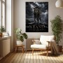 Stand Your Ground Löwe – Modernes Wandbild oder Leinwandbild mit Gewitterdrama
