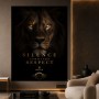 Majestätischer Löwe – Modernes Wandbild oder Fine Art Print in Schwarz-Gold