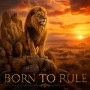 Born to Rule Löwe bei Sonnenuntergang – Modernes Wandbild oder Leinwandbild