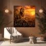 Born to Rule Löwe bei Sonnenuntergang – Modernes Wandbild oder Leinwandbild