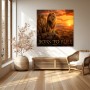 Born to Rule Löwe bei Sonnenuntergang – Modernes Wandbild oder Leinwandbild