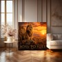 Born to Rule Löwe bei Sonnenuntergang – Modernes Wandbild oder Leinwandbild