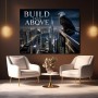Build From Above – Modernes Wandbild oder Leinwandbild mit Adler über der Skyline
