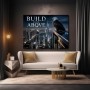 Build From Above – Modernes Wandbild oder Leinwandbild mit Adler über der Skyline