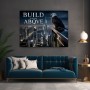 Build From Above – Modernes Wandbild oder Leinwandbild mit Adler über der Skyline