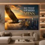 Adler über der Skyline – Modernes Wandbild oder Fine Art Print mit Sonnenuntergang