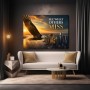 Adler über der Skyline – Modernes Wandbild oder Fine Art Print mit Sonnenuntergang