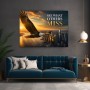 Adler über der Skyline – Modernes Wandbild oder Fine Art Print mit Sonnenuntergang
