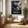 Designer Wandbild „Locked In“ mit Adler – Fine Art Print in dramatischer Wolkenstimmung