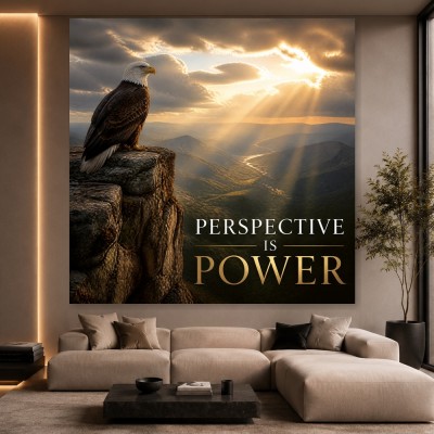 Majestätischer Adler mit Zitat – Modernes Wandbild oder Fine Art Print