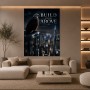Modernes Wandbild „Build From Above“ – Fine Art Print mit Adler über nächtlicher Skyline