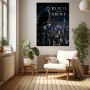 Modernes Wandbild „Build From Above“ – Fine Art Print mit Adler über nächtlicher Skyline