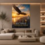 Adler über New York – Modernes Wandbild oder Fine Art Print mit Motivationsspruch