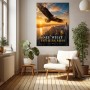 Adler über New York – Modernes Wandbild oder Fine Art Print mit Motivationsspruch