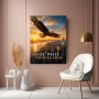 Adler über New York – Modernes Wandbild oder Fine Art Print mit Motivationsspruch