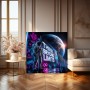 Think Beyond Limits – Modernes Wandbild oder Canvas Print mit Astronaut und Neon-Graffiti