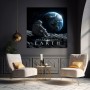Dream Beyond Earth – Modernes Wandbild oder Fine Art Print mit Astronaut und Erde
