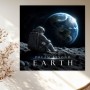 Dream Beyond Earth – Modernes Wandbild oder Fine Art Print mit Astronaut und Erde