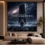 Born for the Unknown – Modernes Wandbild oder Fine Art Print mit Astronaut und Monolith