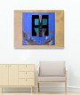 Abstraktion blaues Haus