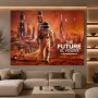 Futuristische Marskolonie – Wandbild oder Fine Art Print mit Astronaut