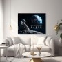 Dream Beyond Earth – Modernes Wandbild oder Fine Art Print mit Astronaut und Erde