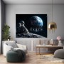 Dream Beyond Earth – Modernes Wandbild oder Fine Art Print mit Astronaut und Erde