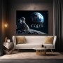 Dream Beyond Earth – Modernes Wandbild oder Fine Art Print mit Astronaut und Erde