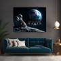 Dream Beyond Earth – Modernes Wandbild oder Fine Art Print mit Astronaut und Erde