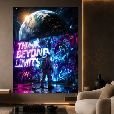 Futuristisches Wandbild oder Canvas Print – Think Beyond Limits im Weltall